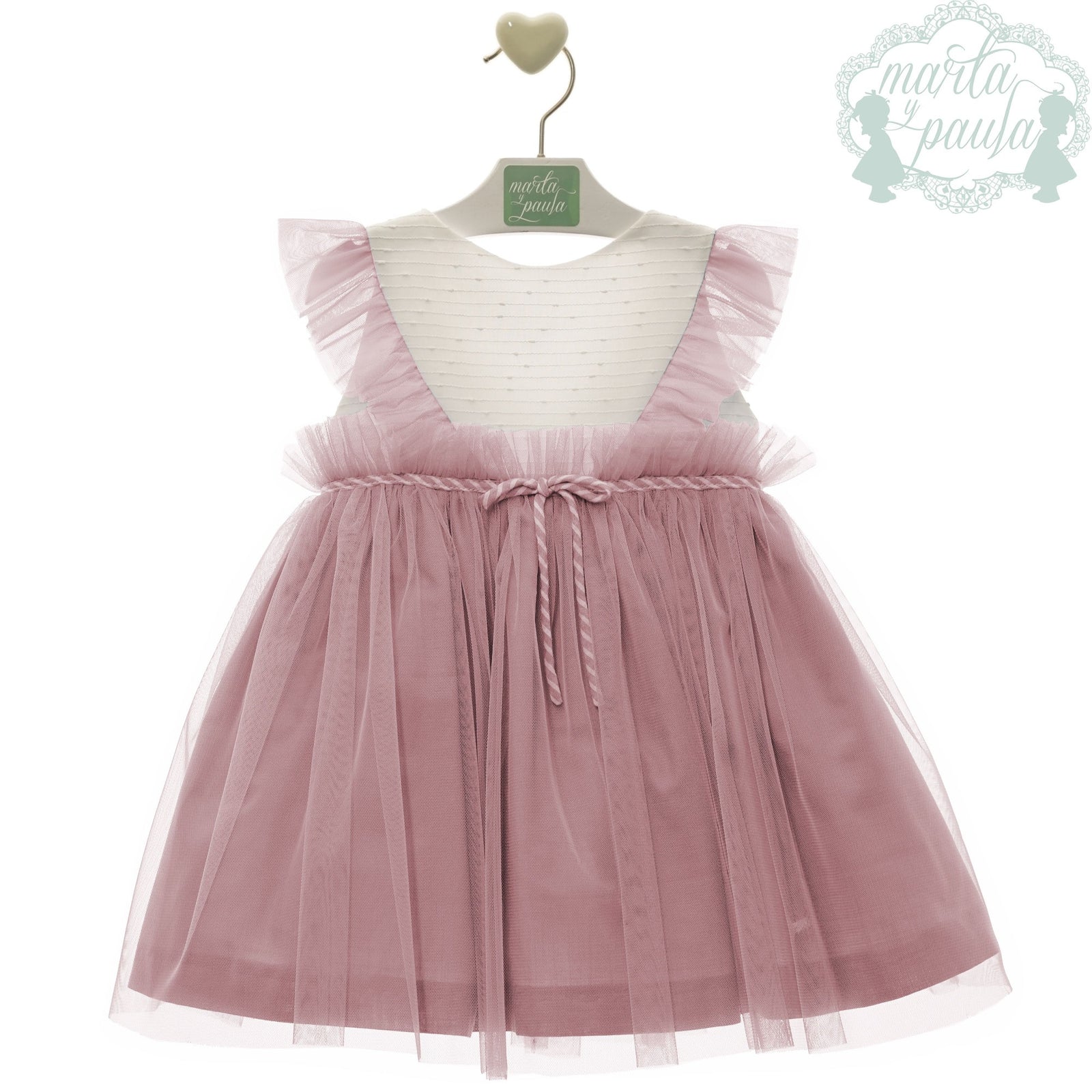VESTIDO INFANTIL FLAUTA ROSA EMPOLVADO - Menta Moda Infantil