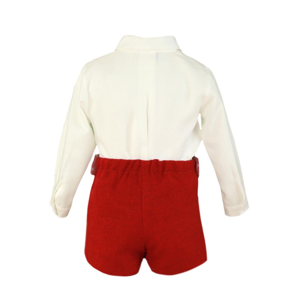 CONJUNTO BEBÉ CAMISA Y PANTALÓN CORTO ROJO - Menta Moda Infantil