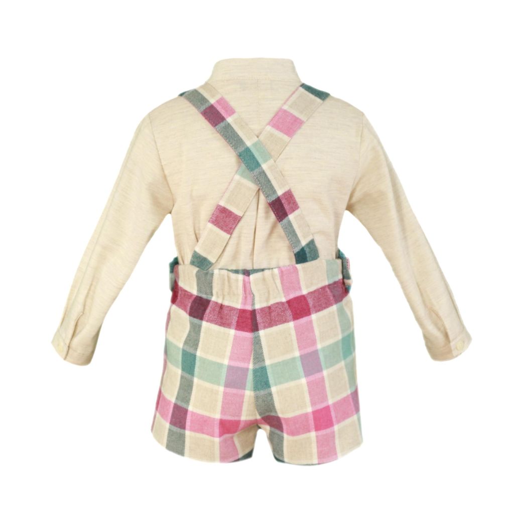 CONJUNTO BEBE NIÑO PANTALON CORTO CUADROS - Menta Moda Infantil
