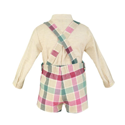 CONJUNTO BEBE NIÑO PANTALON CORTO CUADROS - Menta Moda Infantil