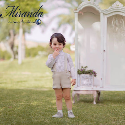 CONJUNTO PARA BEBE NIÑO BEIGE OSCURO