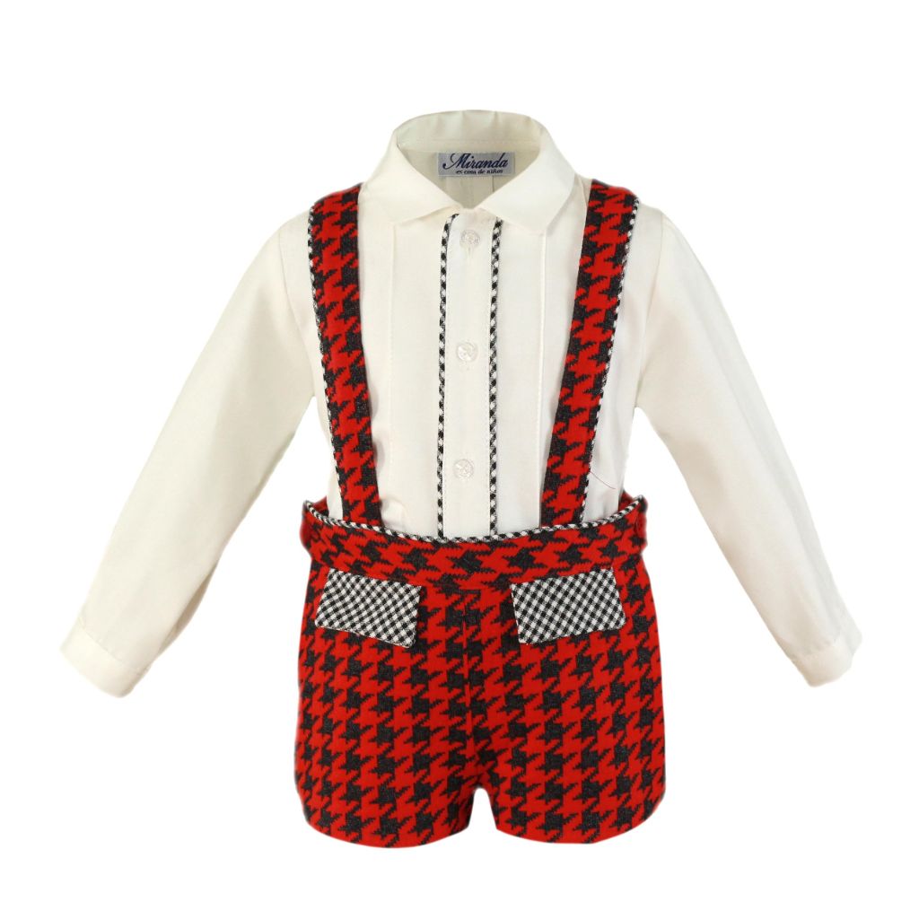 CONJUNTO BEBE NINO PATA DE GALLO ROJO - Menta Moda Infantil