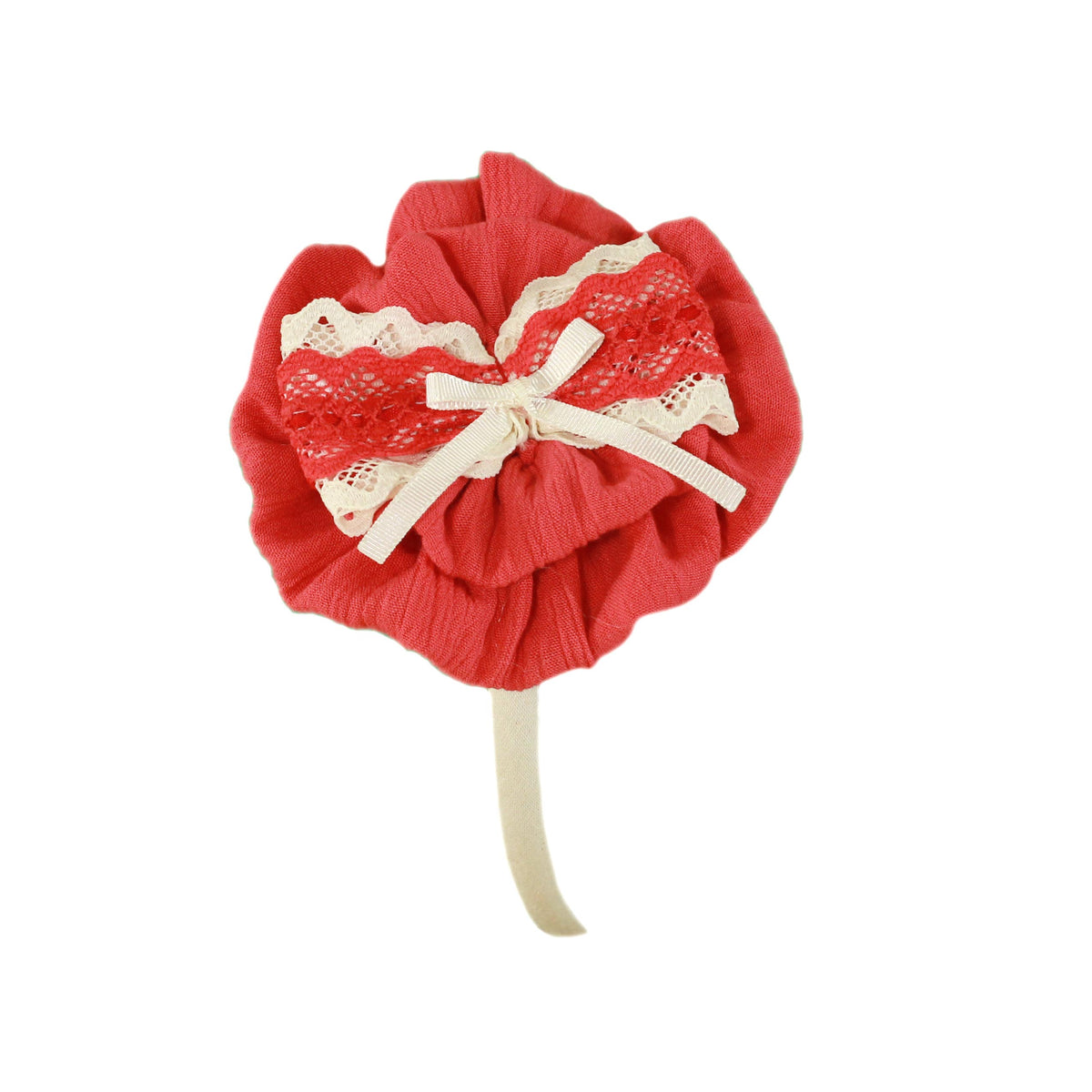 DIADEMA CORAL CON LAZO BEIGE