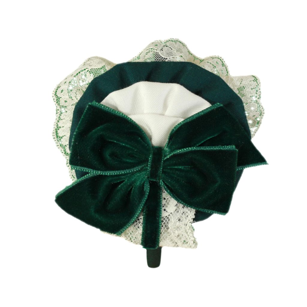 DIADEMA CON LAZO VERDE Y CAMAFEO DOBLE - Menta Moda Infantil