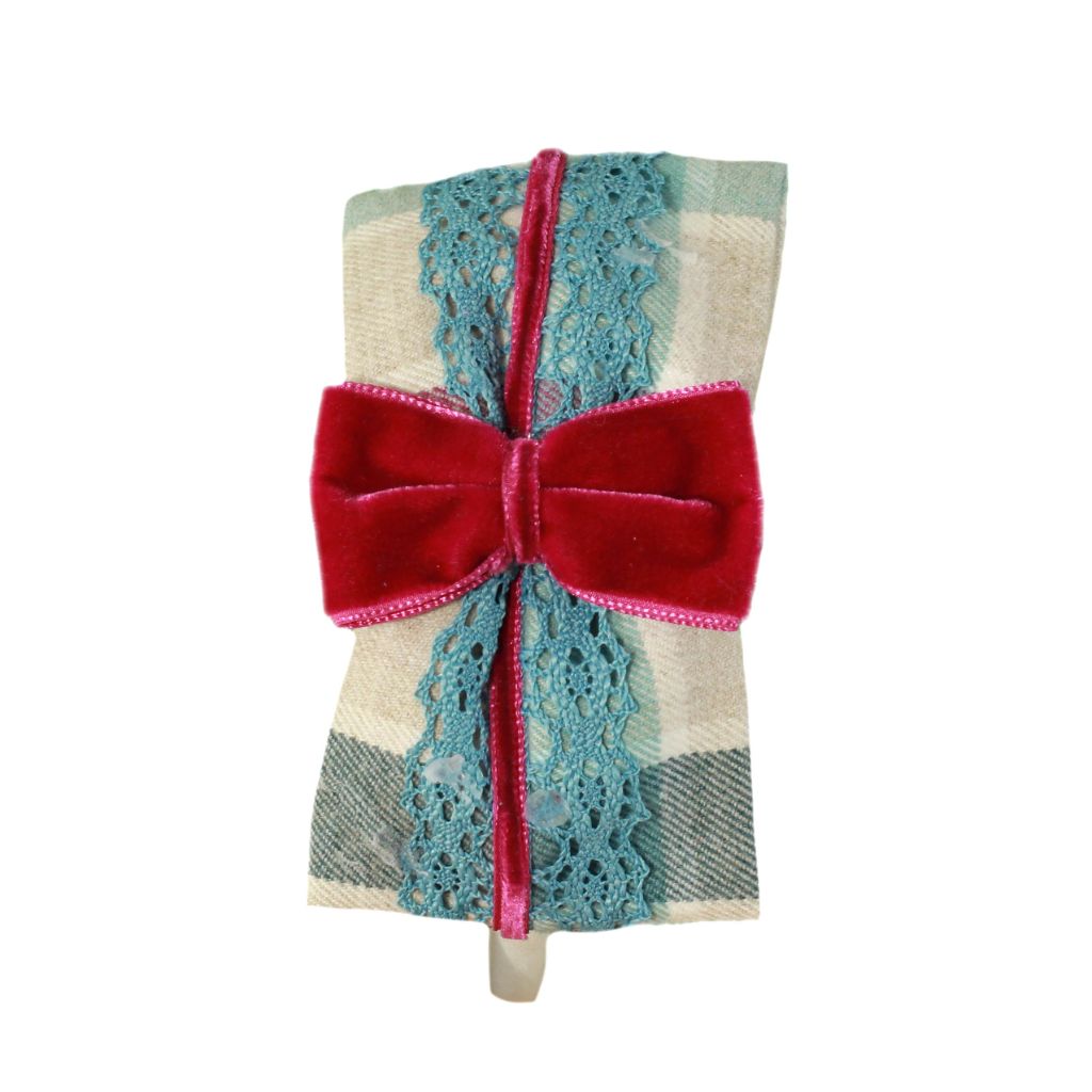 DIADEMA CUADROS LAZO ATERCIOPELADO - Menta Moda Infantil