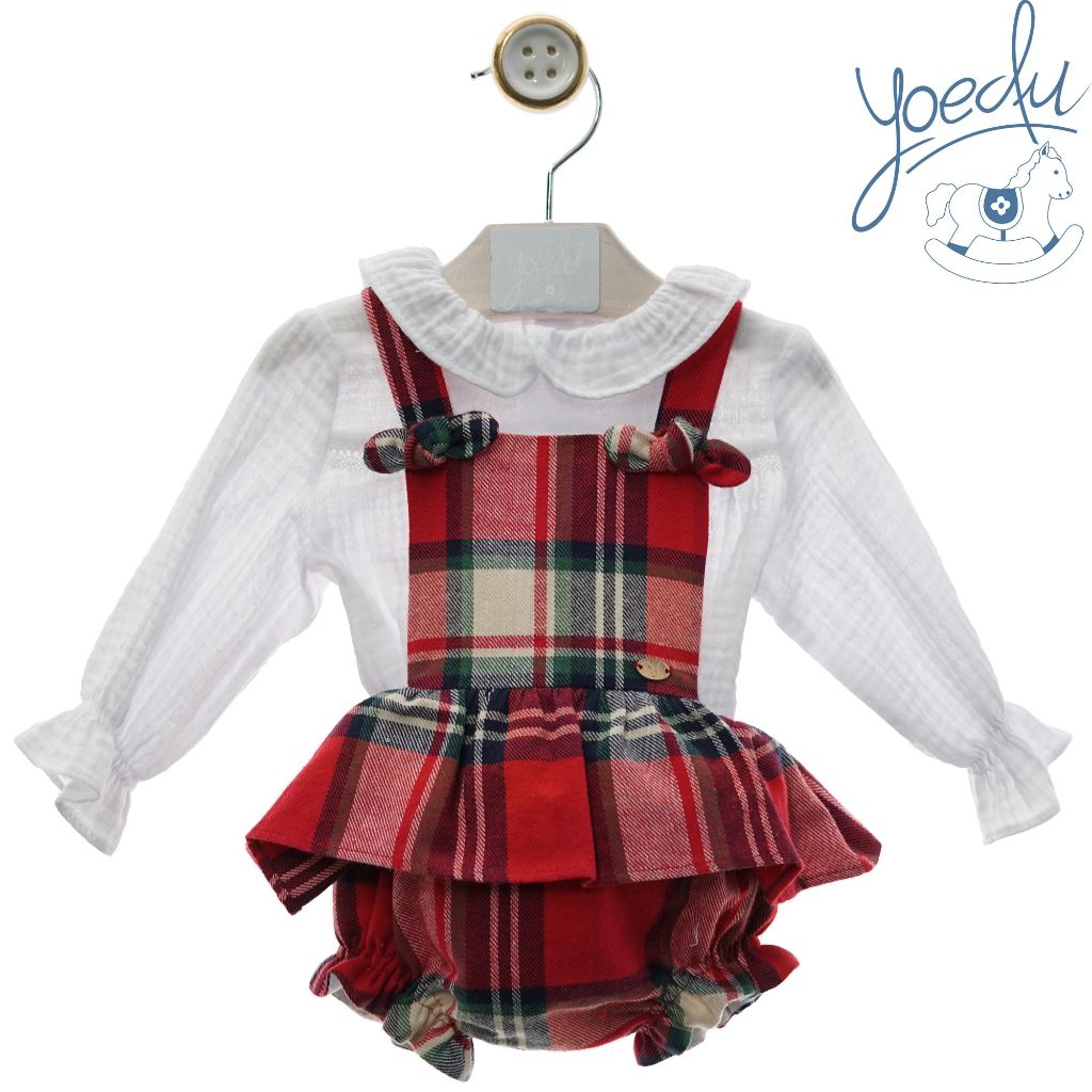 CONJUNTO BEBE NINA RANITA CUADROS FAMILIA NOEL - Menta Moda Infantil