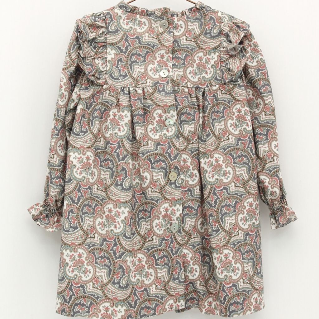 VESTIDO ESTAMPADO CACHEMIR BEBE NIÑA - Menta Moda Infantil