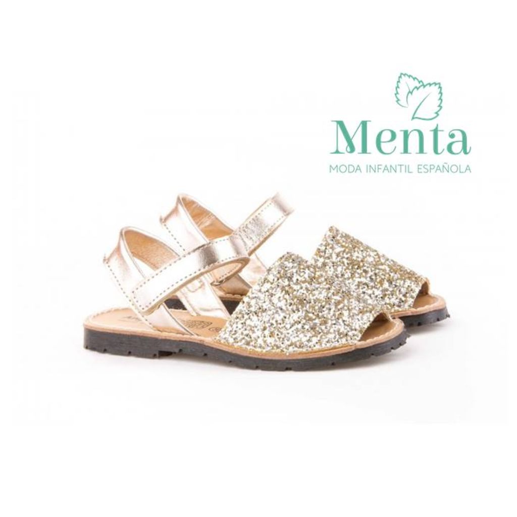 IBICENCA GLITTER DORADO VELCRO - Menta Moda Infantil