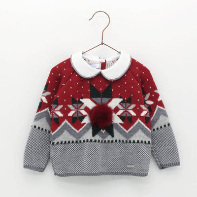 SUETER NIÑO TEJIDO CON DISEÑO DE COPO DE NIEVE - Menta Moda Infantil