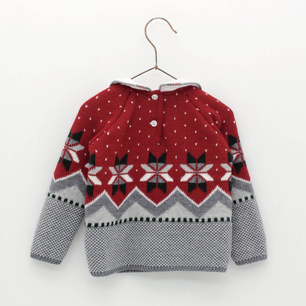 SUETER NIÑO TEJIDO CON DISEÑO DE COPO DE NIEVE - Menta Moda Infantil