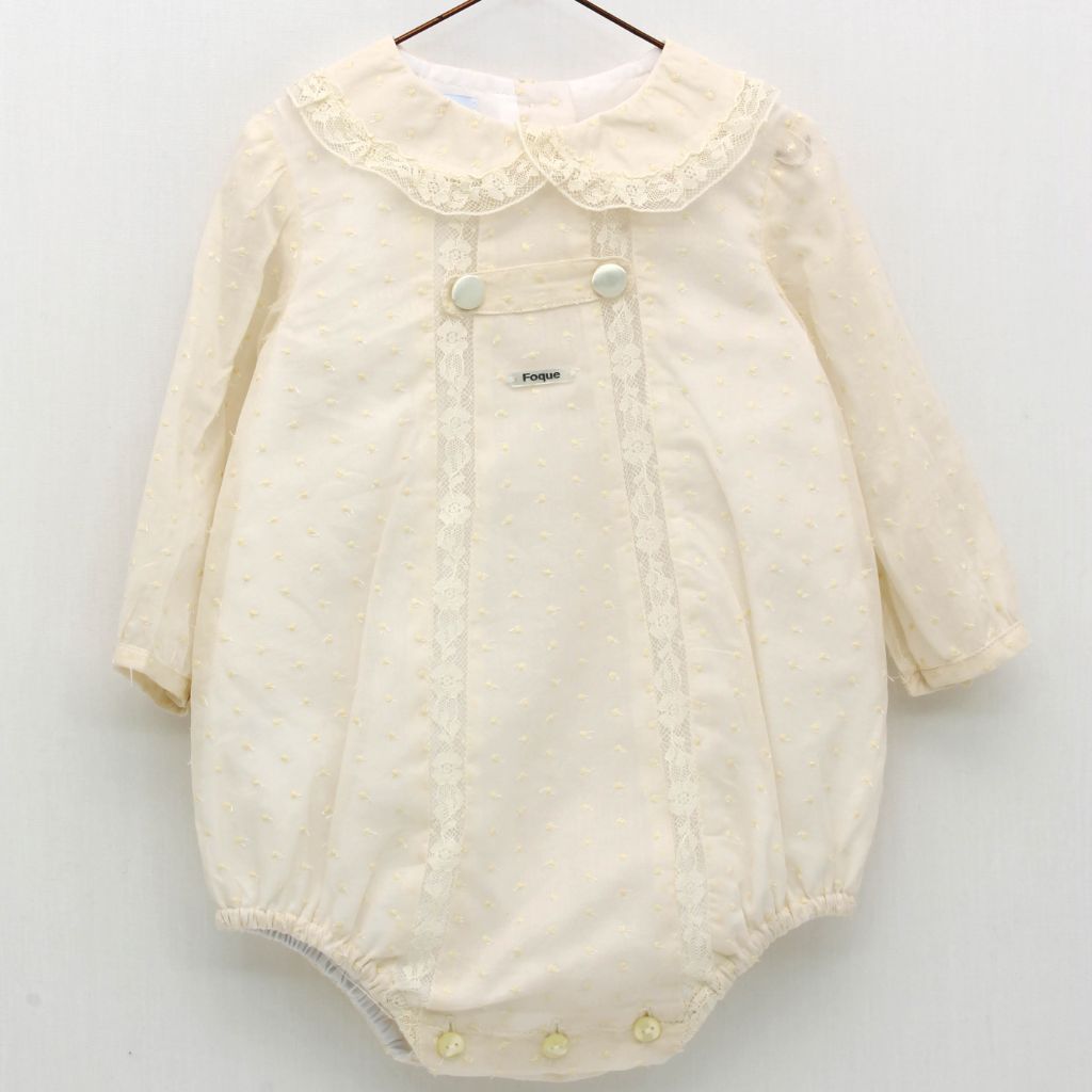 PELELE CEREMONIA CON ENCAJE MANGA LARGA - Menta Moda Infantil