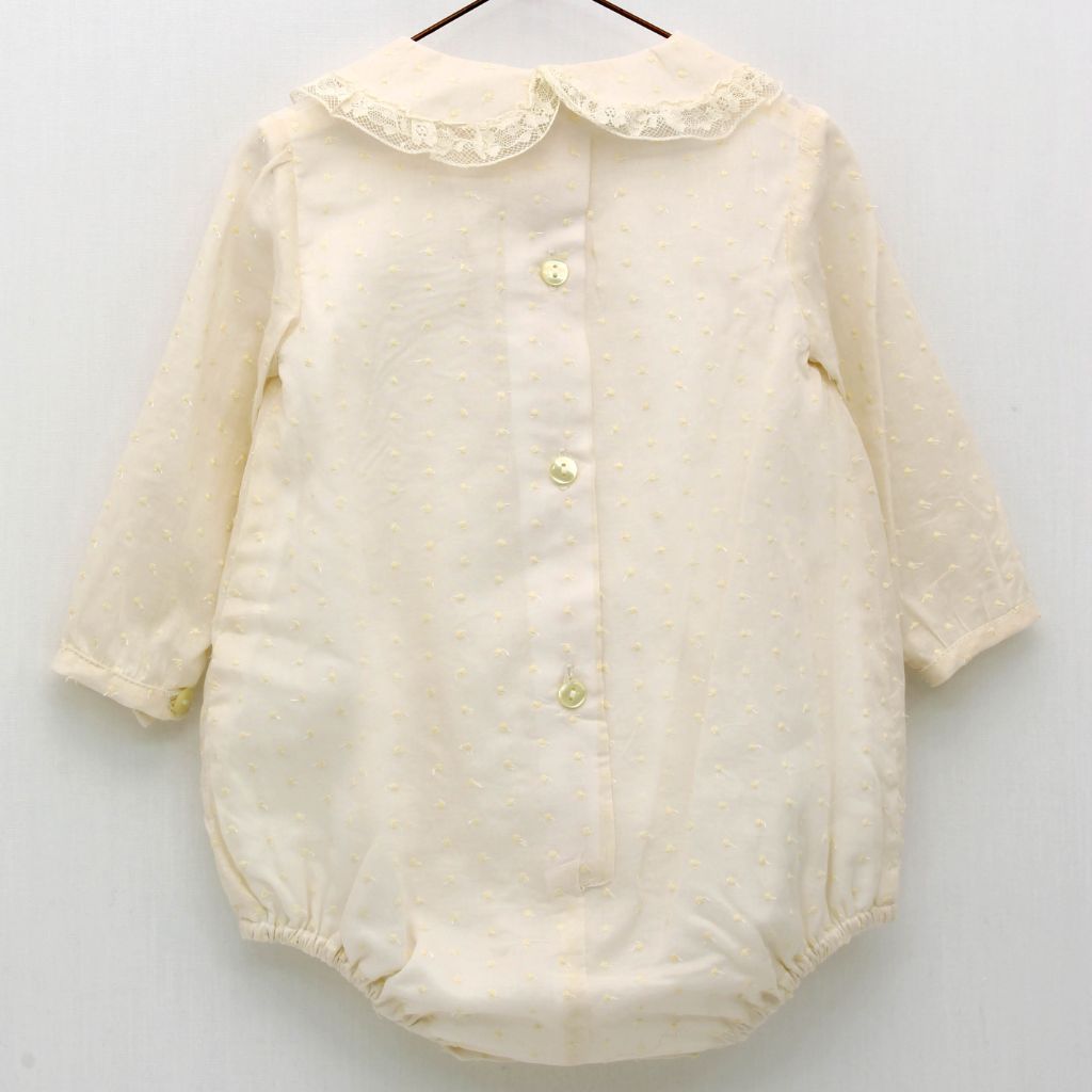 PELELE CEREMONIA CON ENCAJE MANGA LARGA - Menta Moda Infantil