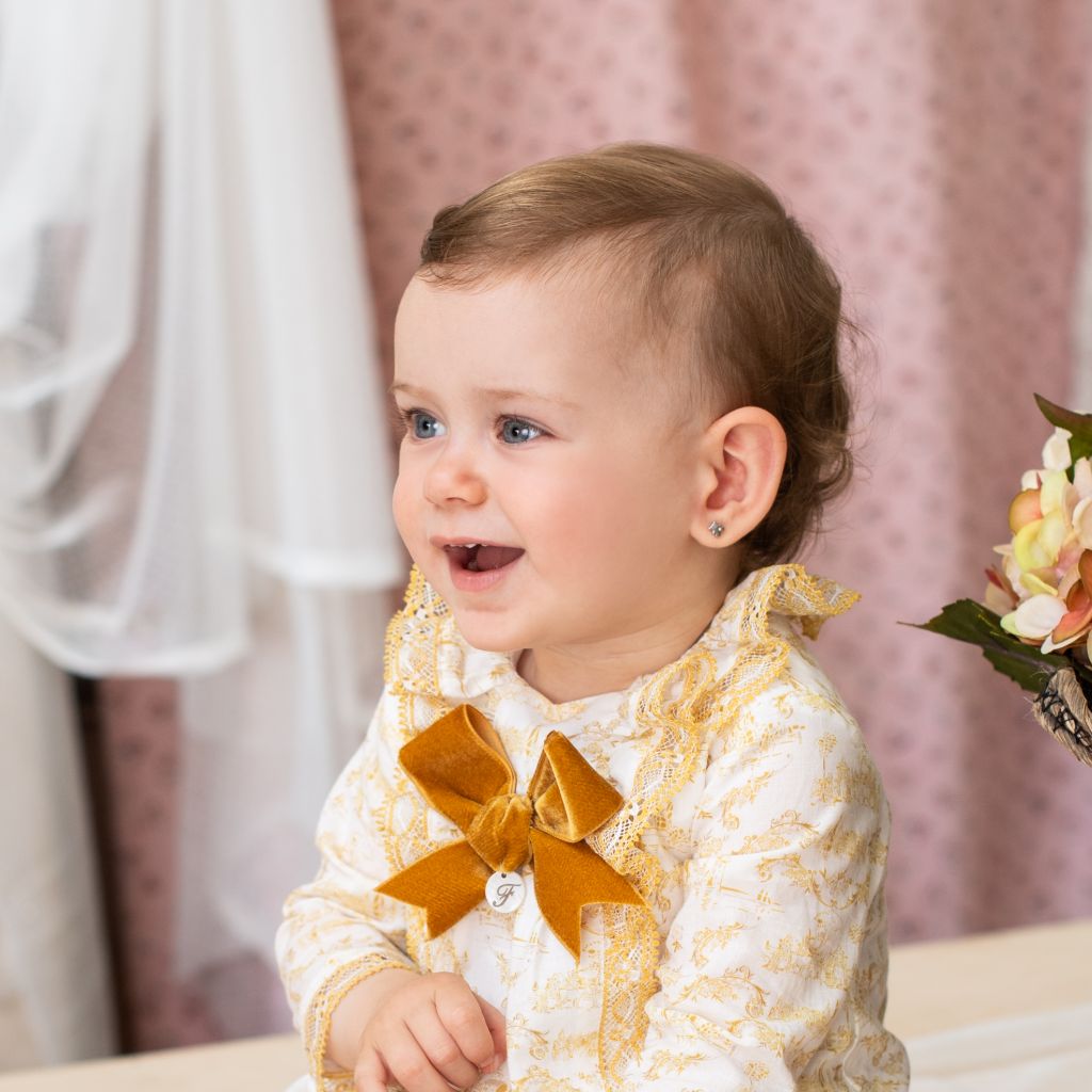 VESTIDO Y BRAGUITA BEBÉ NIÑA EN TOILE DE JOUY - Menta Moda Infantil