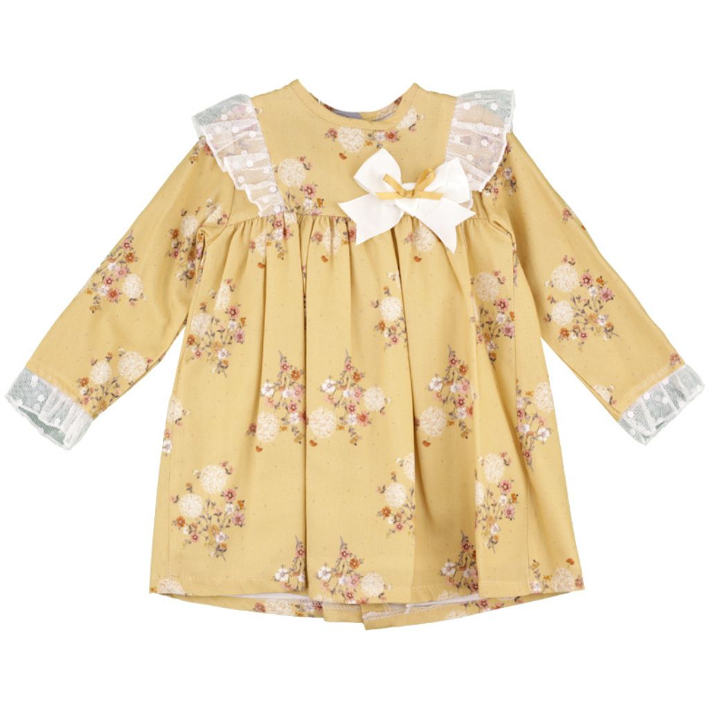 VESTIDO INFANTIL FLOREADO CON LAZO - Menta Moda Infantil