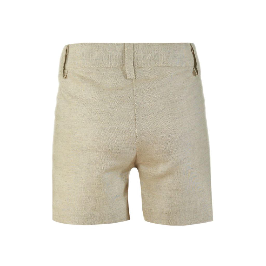 CONJUNTO NIÑO CAMISA RAYAS Y SHORT CAMEL - Menta Moda Infantil