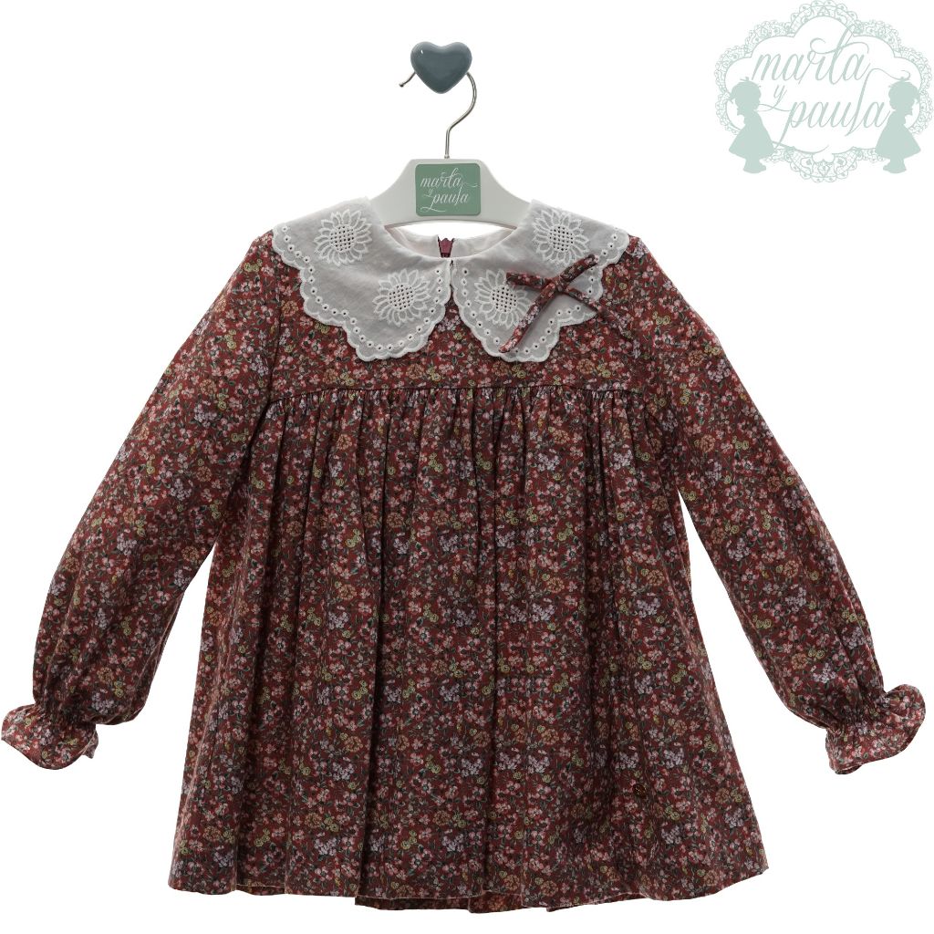 VESTIDO NINA MANGA LARGA ESTAMPADO FLORES FAMILIA FANTASIA - Menta Moda Infantil