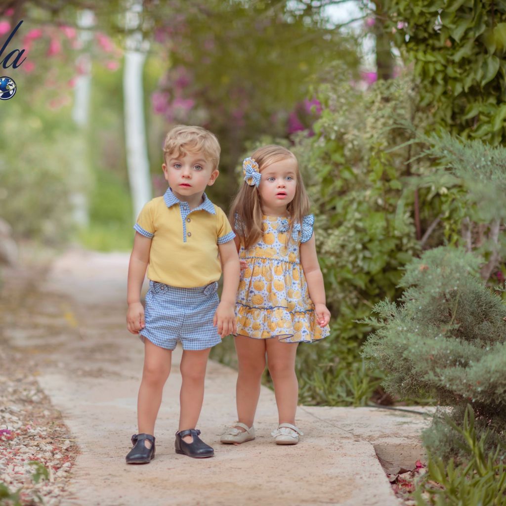 CONJUNTO BEBE AZUL Y AMARILLO