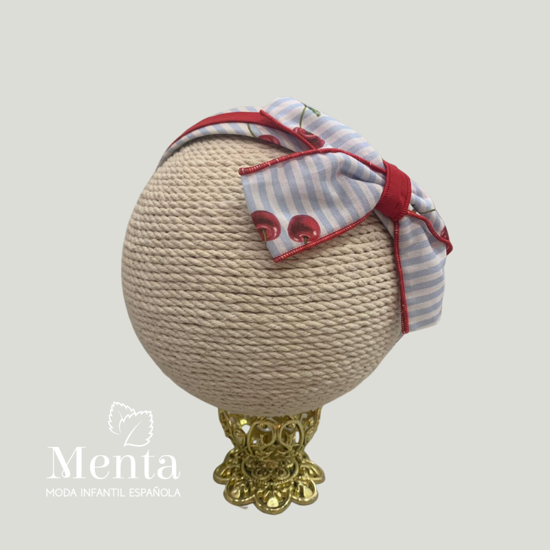 DIADEMA CON DOS MOÑOS CELESTE