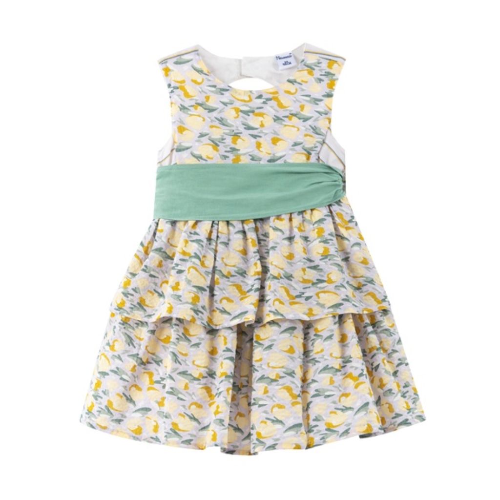 VESTIDO ESTAMPADO AMARILLO - Menta Moda Infantil