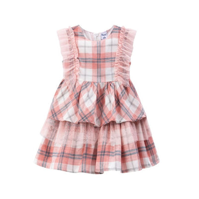 VESTIDO NIÑA CUADROS CON TUL - Menta Moda Infantil