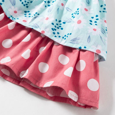VESTIDO NIÑA FLORES Y LUNARES - Menta Moda Infantil