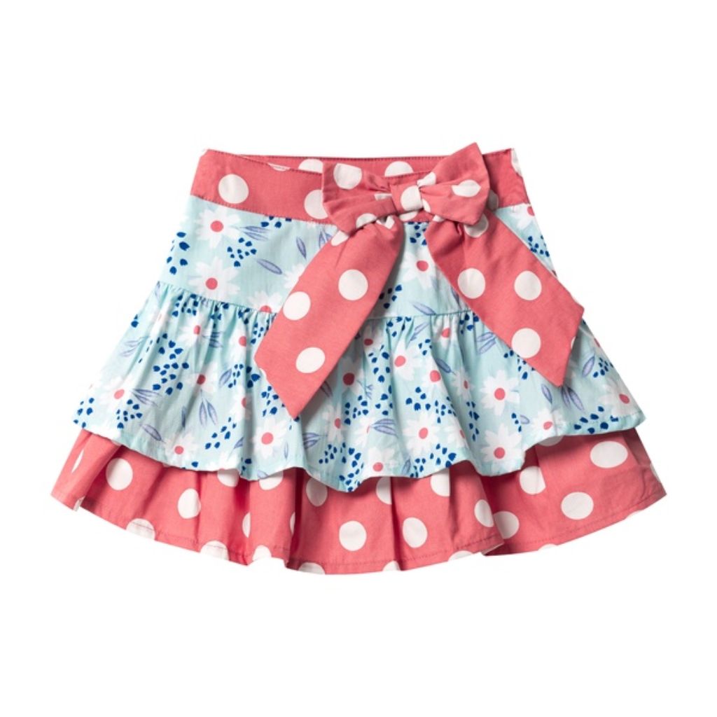CONJUNTO NIÑA FLORES Y LUNARES - Menta Moda Infantil