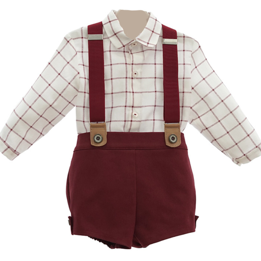 CONJUNTO BEBÉ CON TIRANTES CAMISA - Menta Moda Infantil