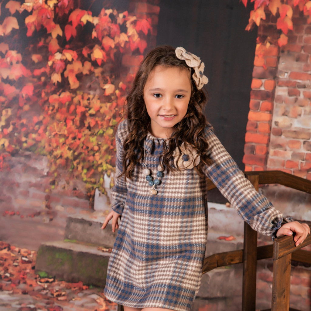 VESTIDO NIÑA PAÑO CUADROS - Menta Moda Infantil