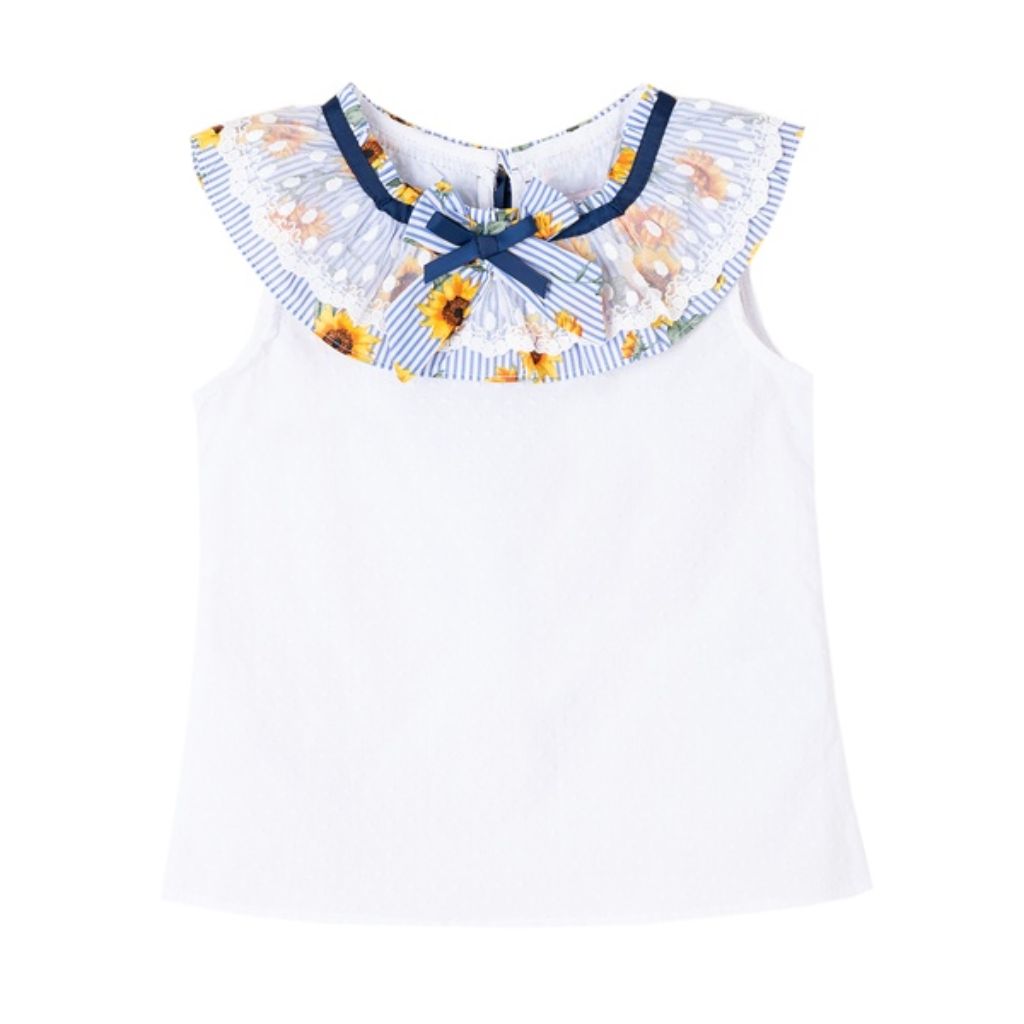 CONJUNTO NIÑA AZUL Y GIRASOLES - Menta Moda Infantil