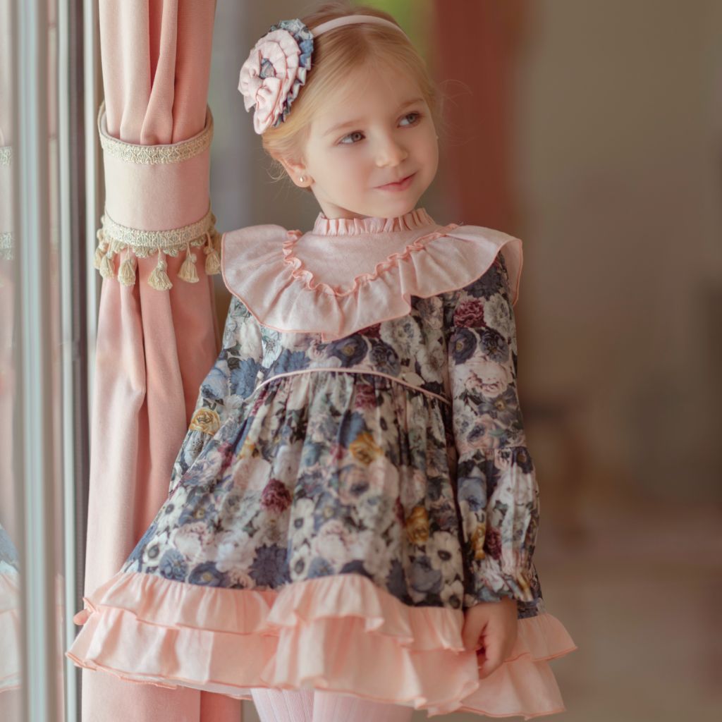VESTIDO MANGA LARGA NINA ESTAMPADO CELESTIAL - Menta Moda Infantil